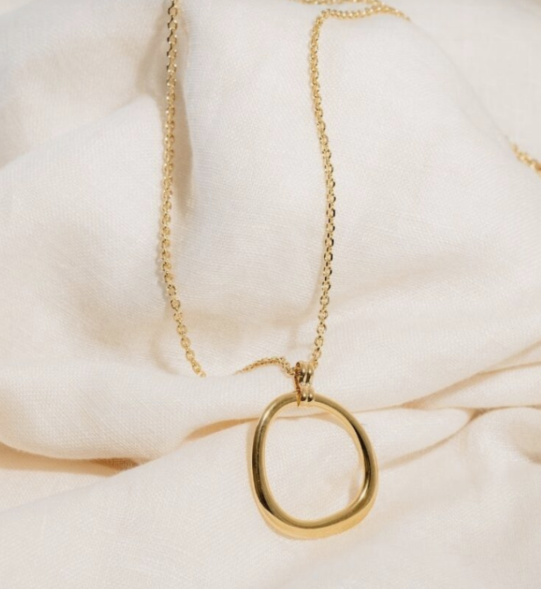 Sally chain gold hoop long necklace - souvenirs de pomme | jil conceptstore