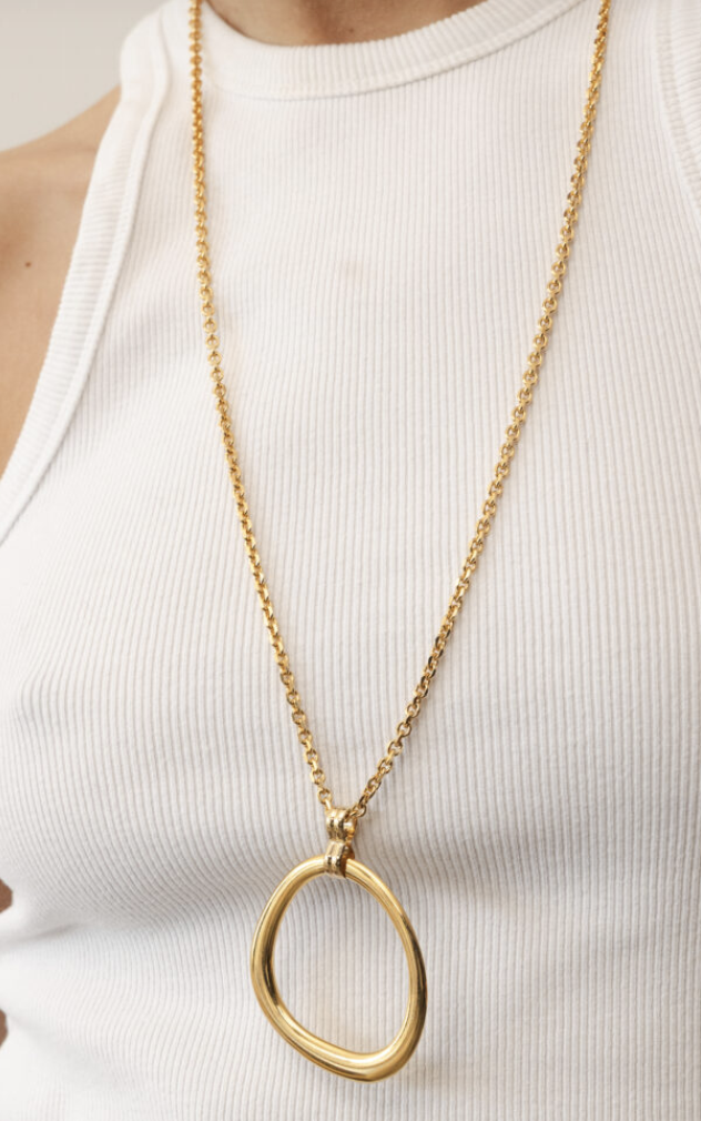 Sally chain gold hoop long necklace - souvenirs de pomme | jil conceptstore