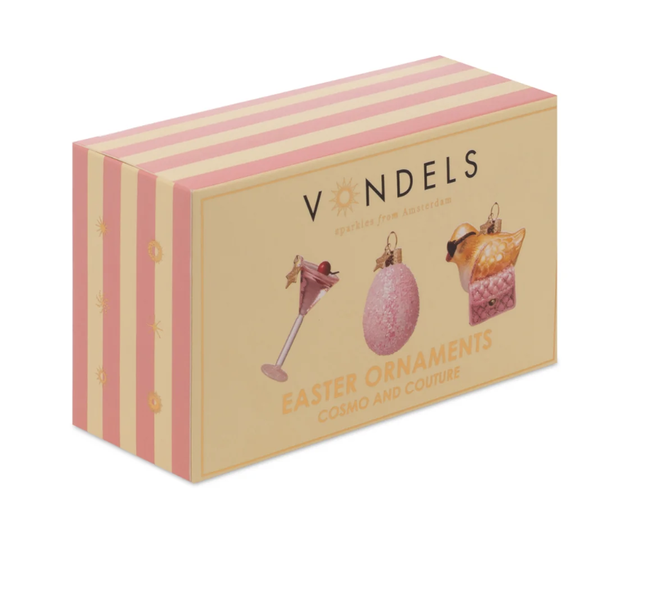 Ornament glass Easter Set Cosmo & Couture w/ Box 6.5CM  - vondels