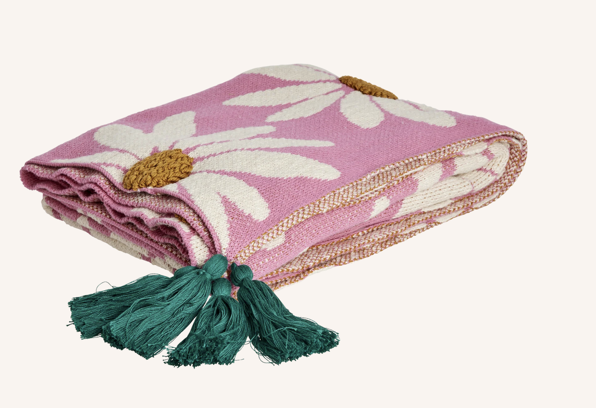 katoen deken roze - rice | Jil Conceptstore