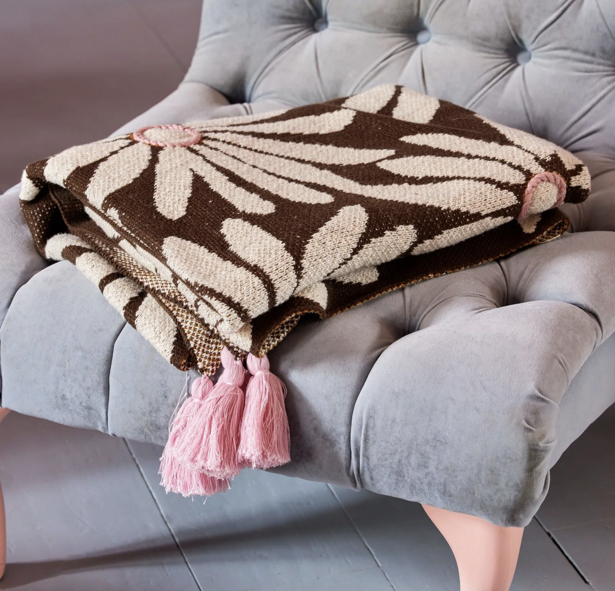 katoen deken bruin - rice | Jil Conceptstore