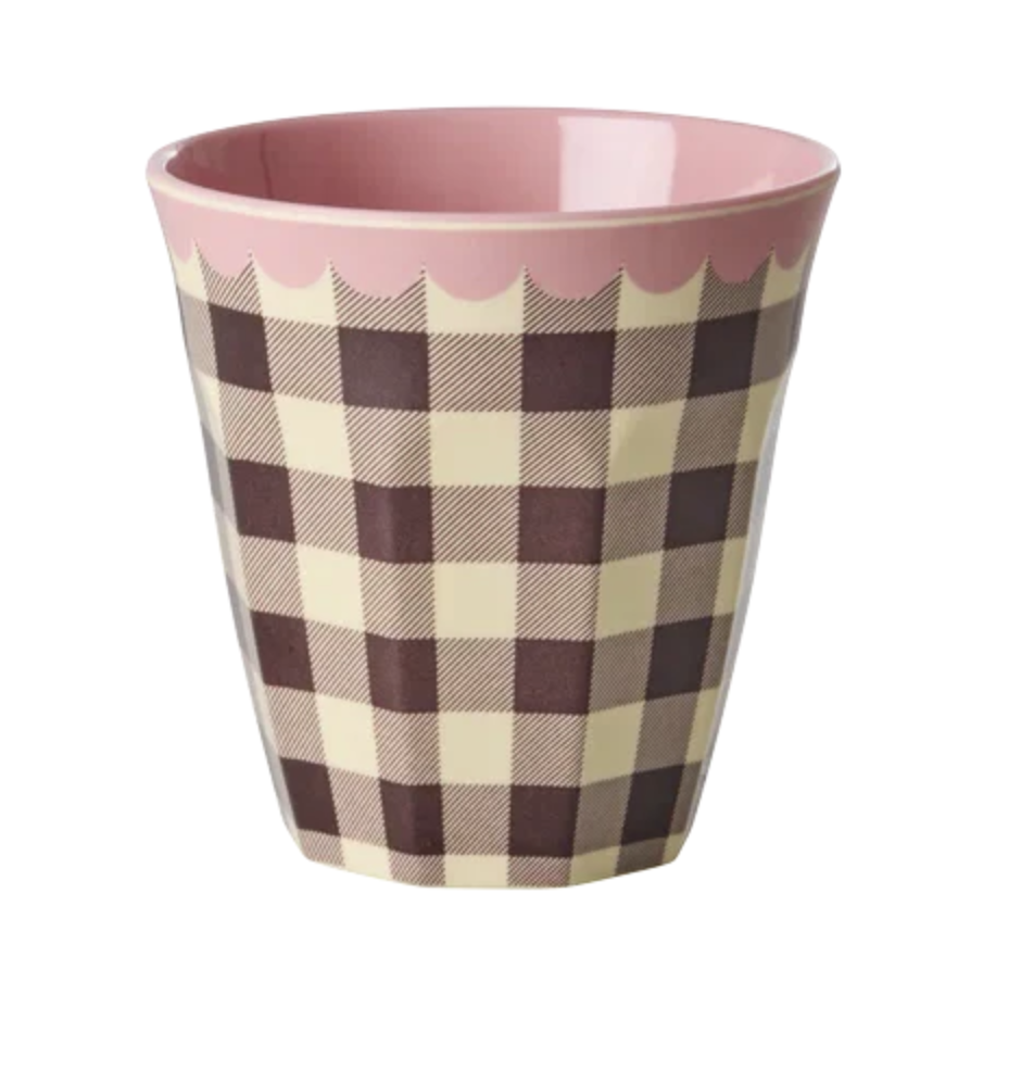 Medium cup with Check Me Out Print - rice MELCU-CMO | Jil Conceptstore