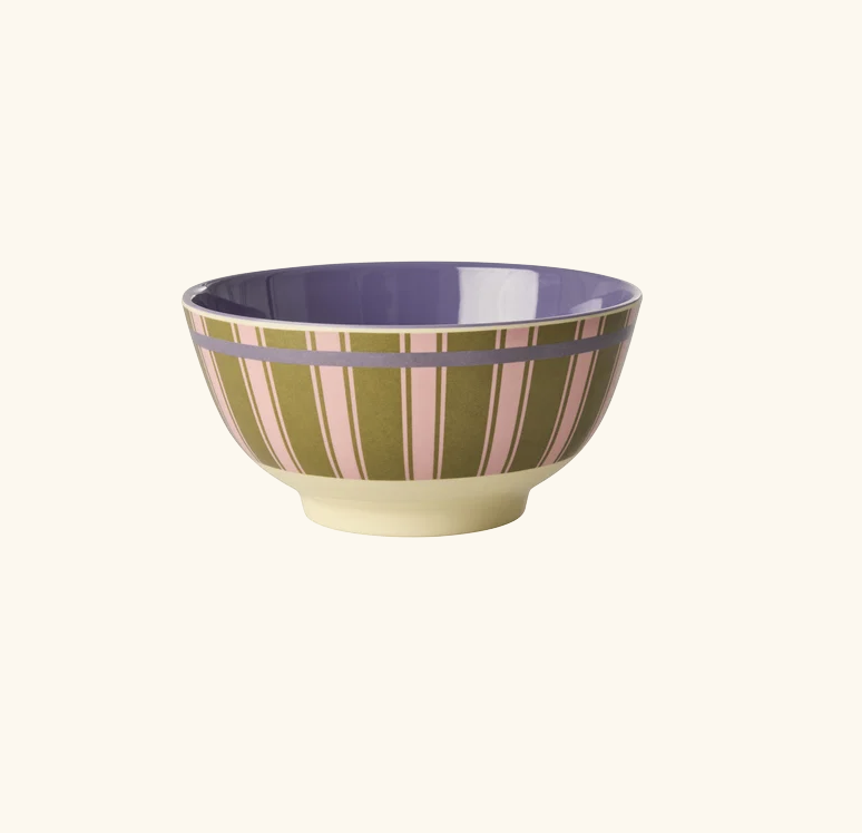 Medium Bowl with Stripe Delight Print - rice MELBW-STRID | Jil Conceptstore