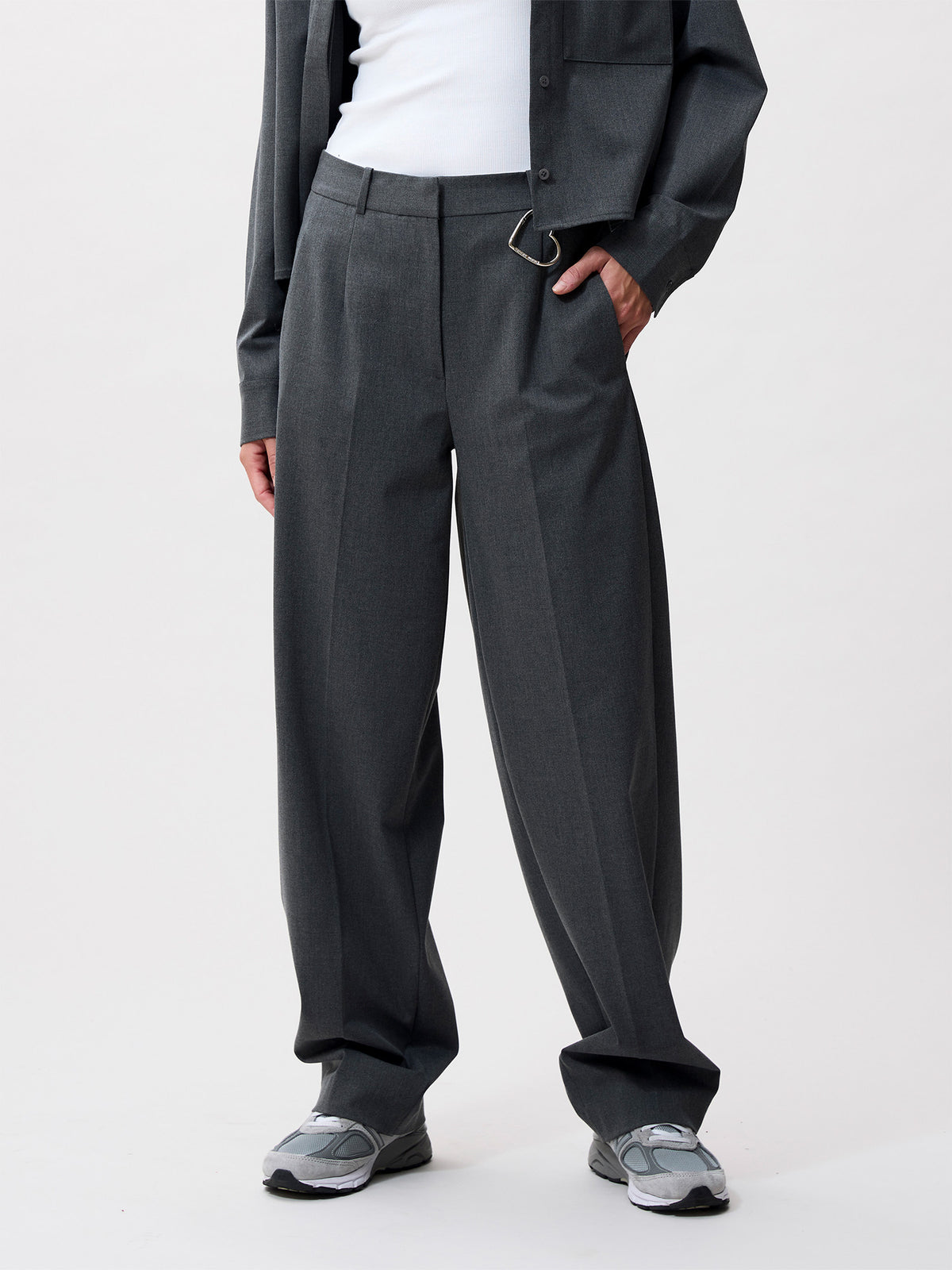Tapered trousers - Dark Grey Melange  - Catwalk junkie