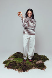 Striped long Sleeve - Coffee Bean - Catwalk Junkie