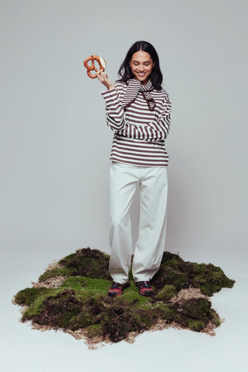 Striped long Sleeve - Coffee Bean - Catwalk Junkie