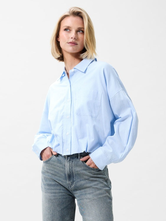 Tuck in blouse - Chambray Blue - Catwalk junkie