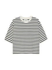 Loose fit striped Tshirt - Black/Off white - Catwalk | Jil Conceptstore